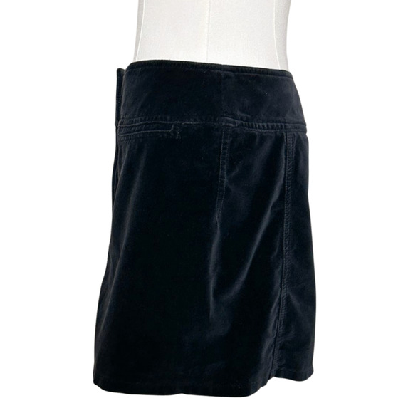 Express Vintage Black Velvet Button Front A Line Mini Skirt Size 6 90s - Picture 5 of 6